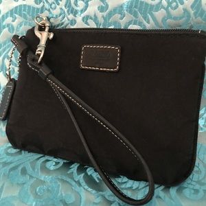 Small black COACH Wristlet